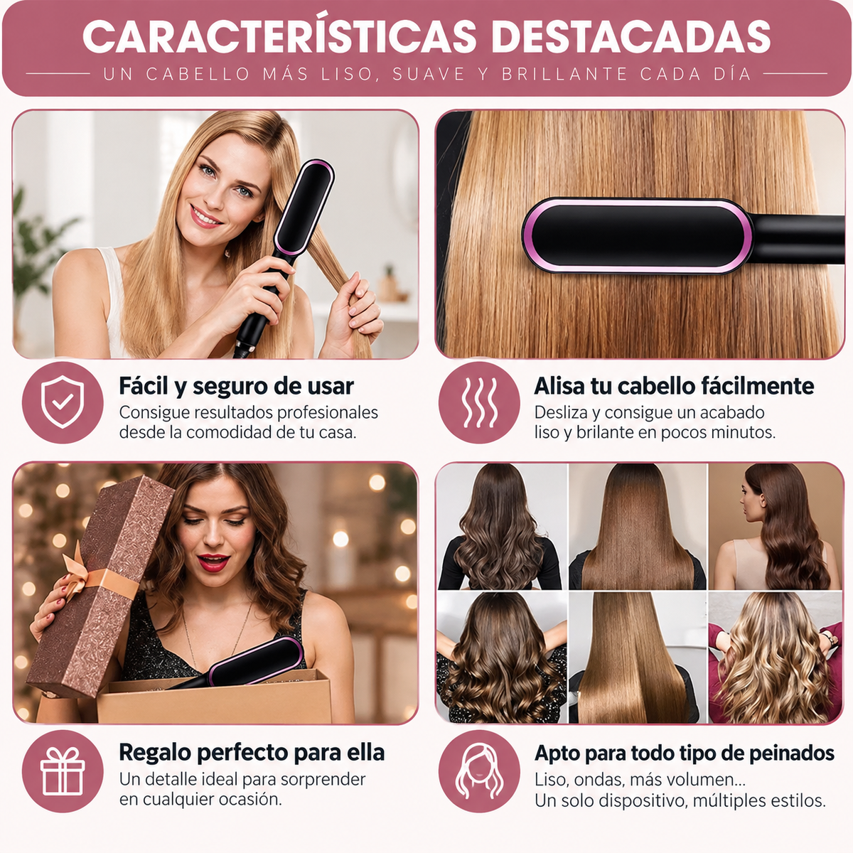 Peine alisador eléctrico