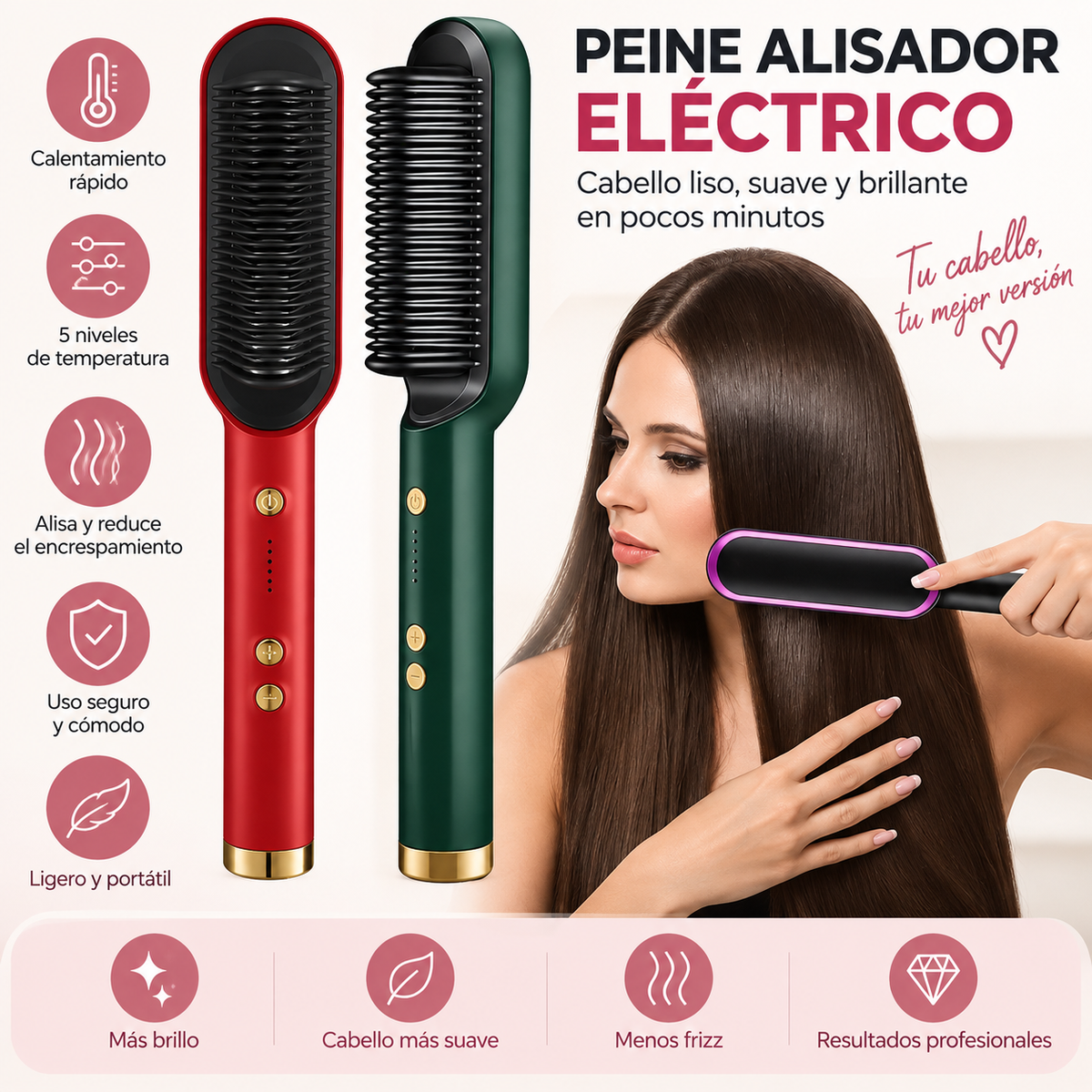 Peine alisador eléctrico