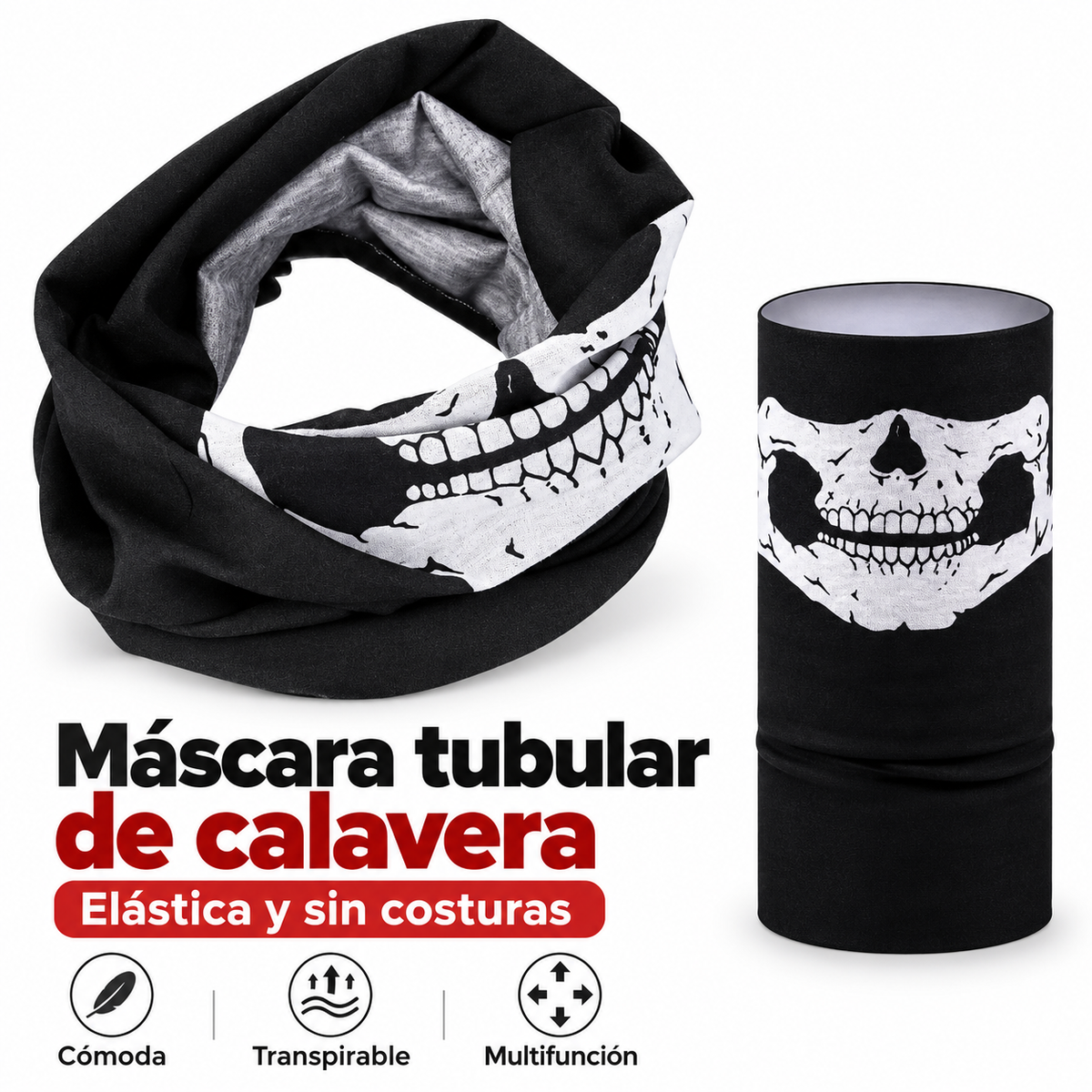 Máscara de Calavera Transpirable – Halloween y Cosplay