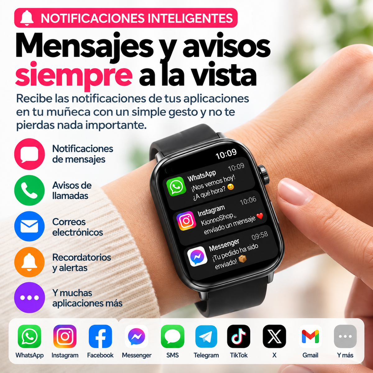 Reloj Inteligente HD de 2,01” con Llamadas Bluetooth 5.3