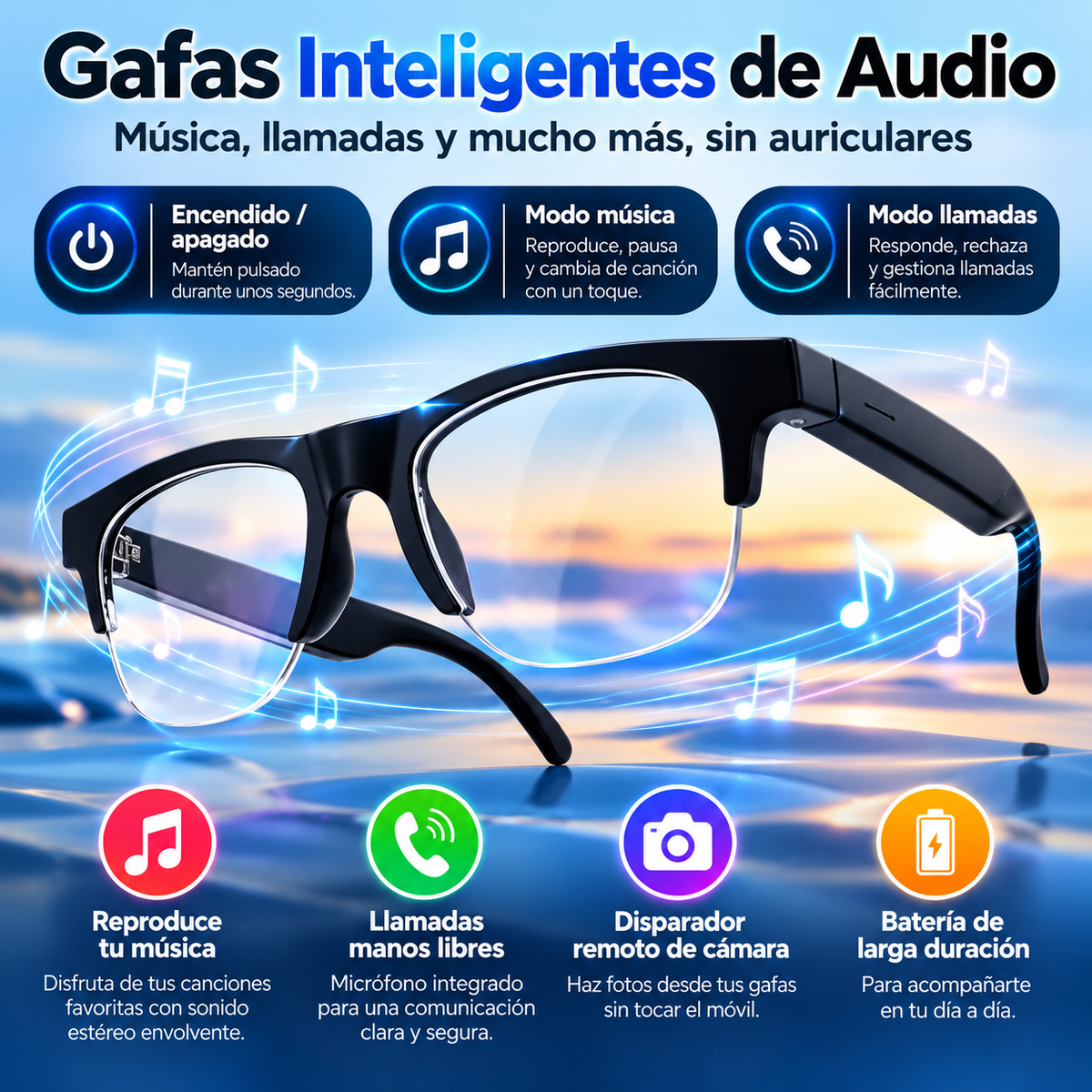 Gafas inteligentes Bluetooth